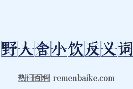 野人舍小饮反义词是什么意思的图片